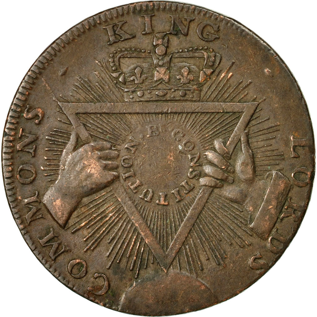 Moneta, Gran Bretagna, T & R Davidson, Halfpenny Token, 1795, Middlesex, BB