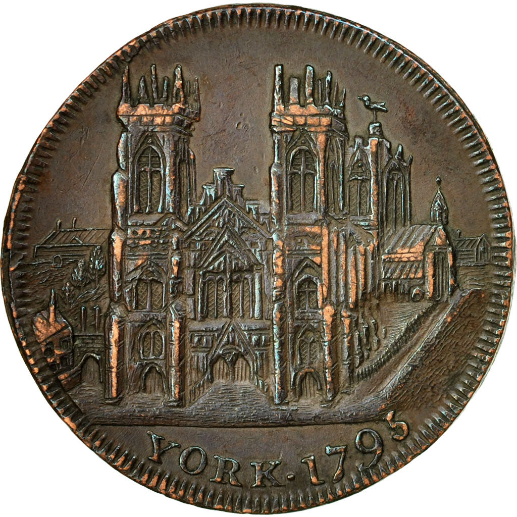 Coin, Great Britain, Yorkshire, Halfpenny Token, 1795, York, EF(40-45), Copper