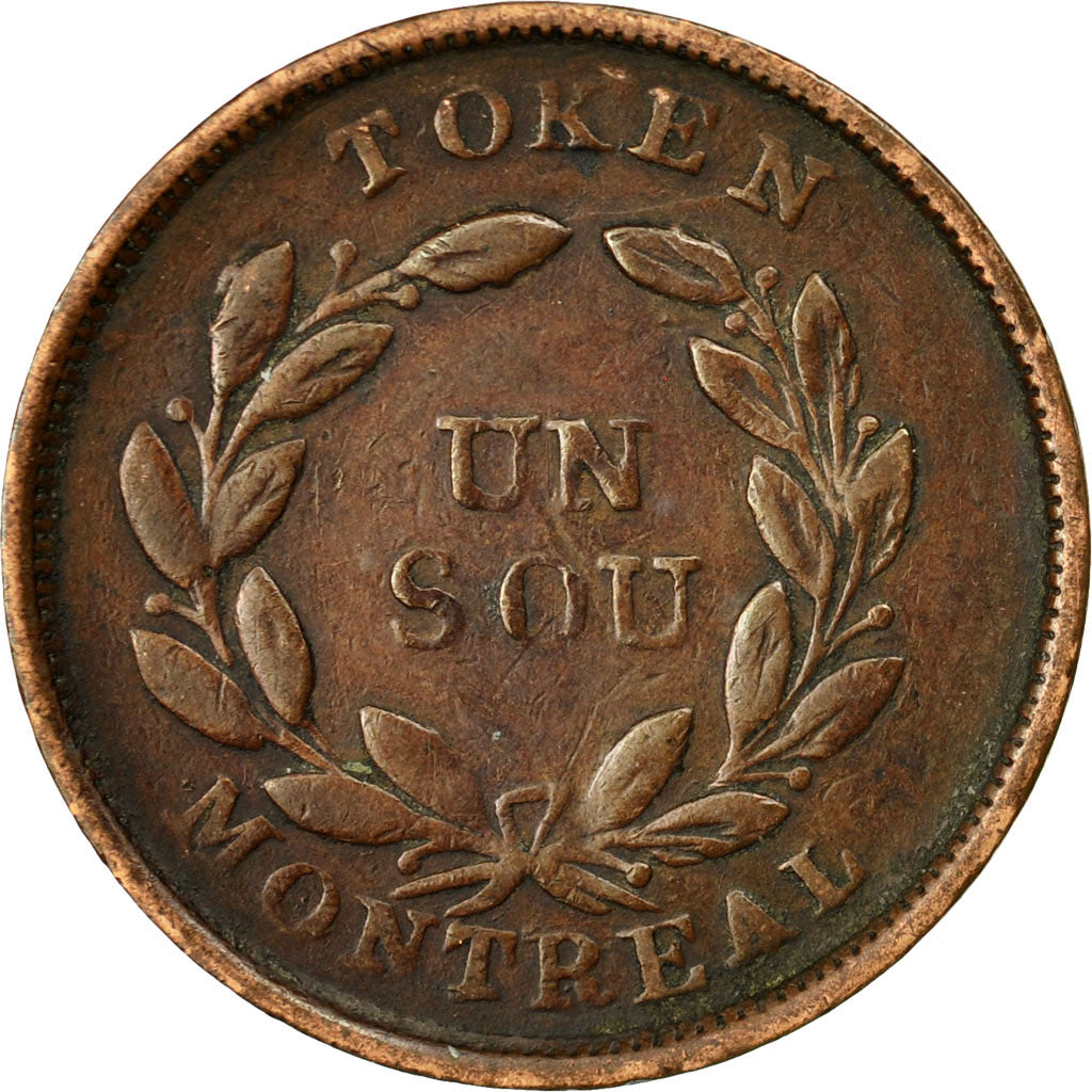 Coin, Canada, LOWER CANADA, 1 Sou, 1835-38, VF(20-25), Copper