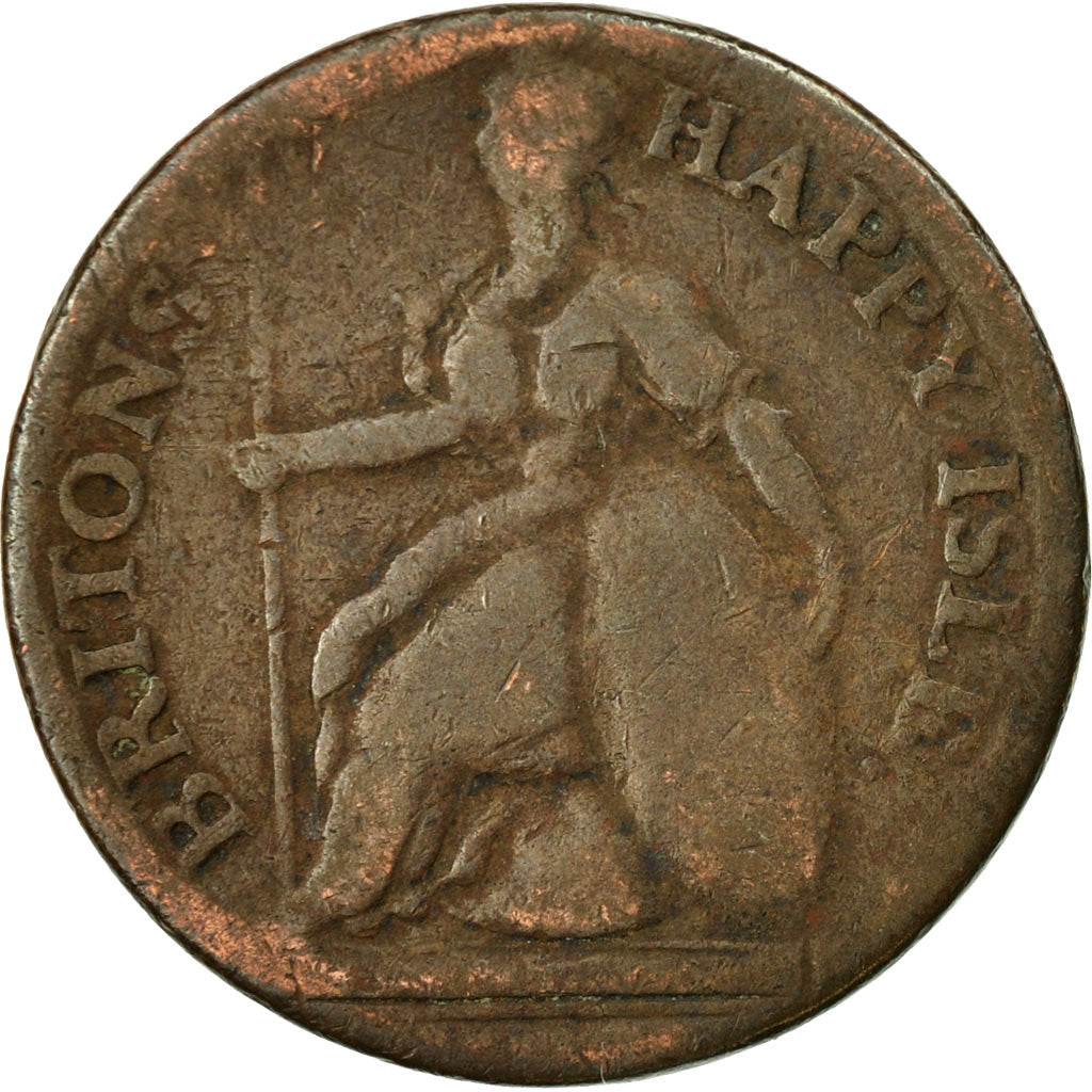 Coin, Great Britain, Colonel Kirk, Evasion Halfpenny, Britons Happy Isle