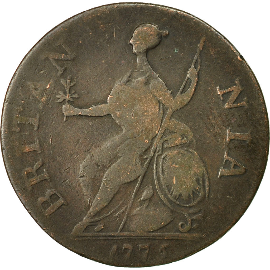 Coin, Great Britain, Georgius III, Evasion Halfpenny, 1775, Britannia
