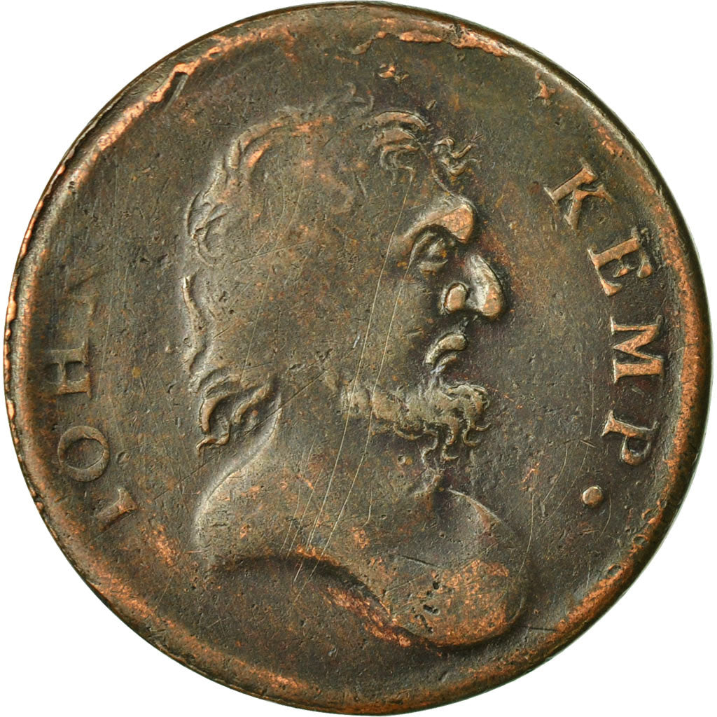 Coin, Great Britain, John Kemp, Evasion Halfpenny, Unity and Peace, F(12-15)