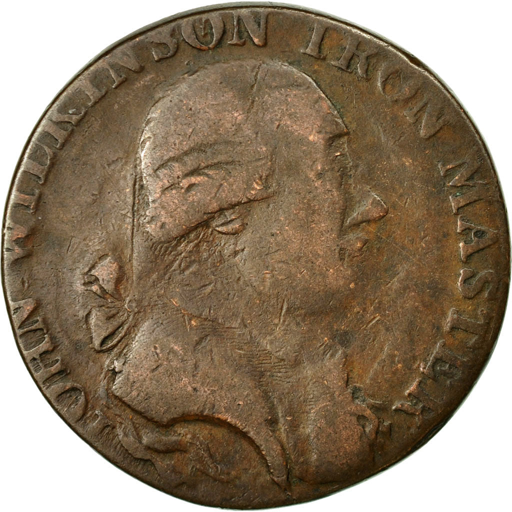 Munten, Groot Bretagne, Warwickshire, John Wilkinson, Halfpenny Token, Mule, FR