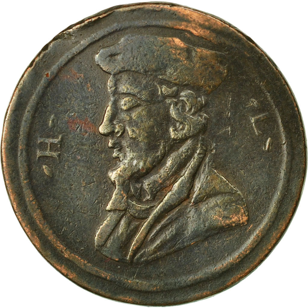 Coin, Great Britain, Hugh Latimer, Halfpenny Token, 1696, VF(20-25), Copper