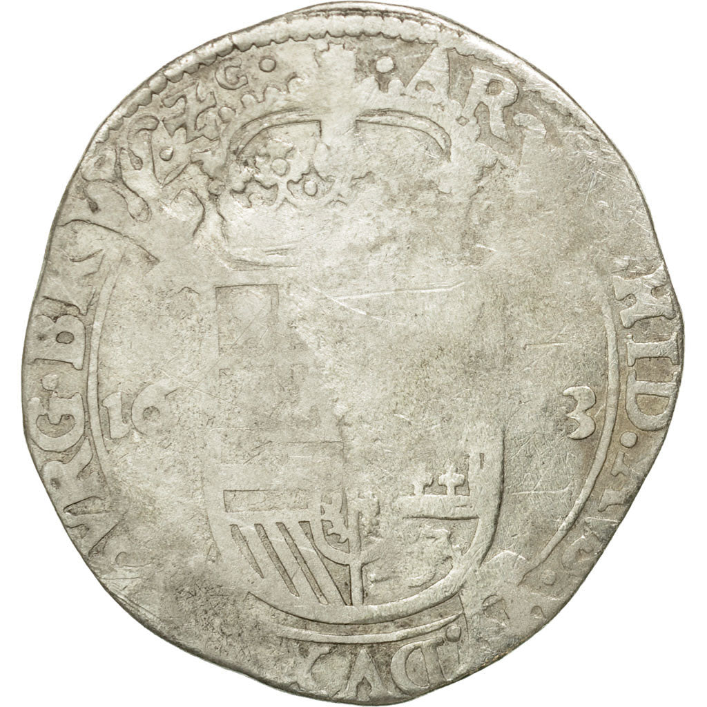 Coin, Spanish Netherlands, Philip IV, Escalin, 1623, Anvers, F(12-15), Silver