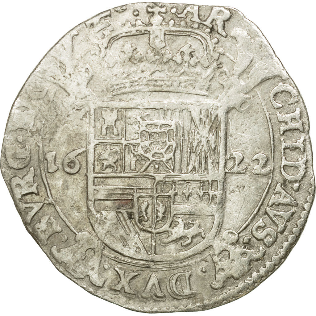 Coin, Spanish Netherlands, Philip IV, Escalin, 1622, Anvers, EF(40-45), Silver