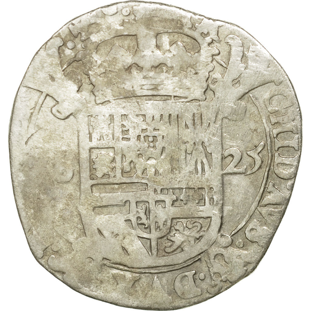 Coin, Spanish Netherlands, Philip IV, Escalin, 1625, Brussels, VF(20-25)