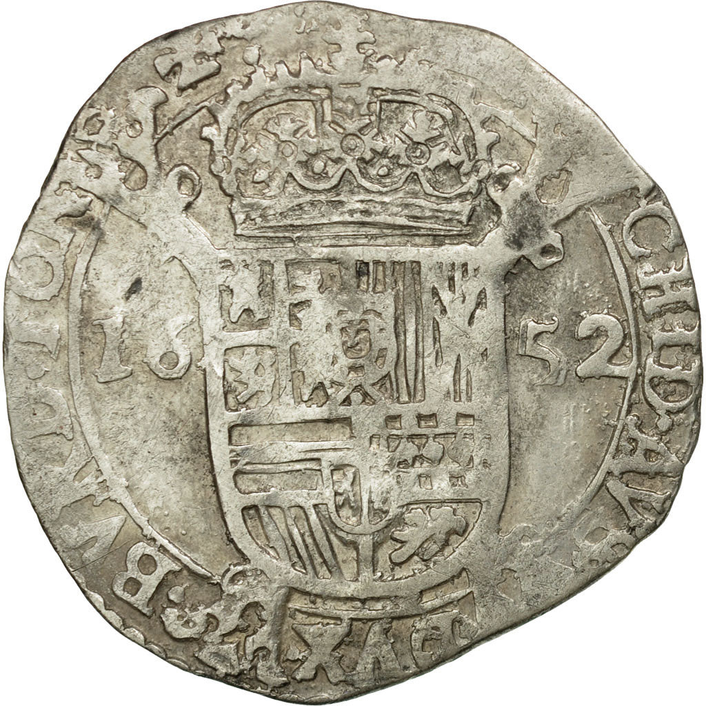 Coin, Spanish Netherlands, Philip IV, Escalin, 1652, Tournai, EF(40-45), Silver