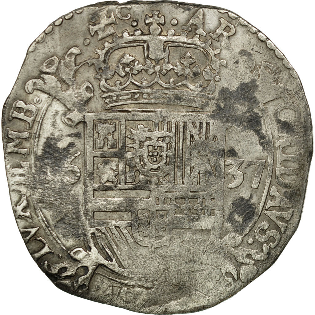 Coin, Luxembourg, Philip IV, Escalin, 1637, Rare, VF(30-35), Silver, GH:333-5