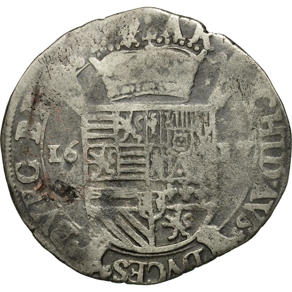 Coin, Spanish Netherlands, Albert & Isabella, Escalin, 1617, Bois-Le-Duc, Rare