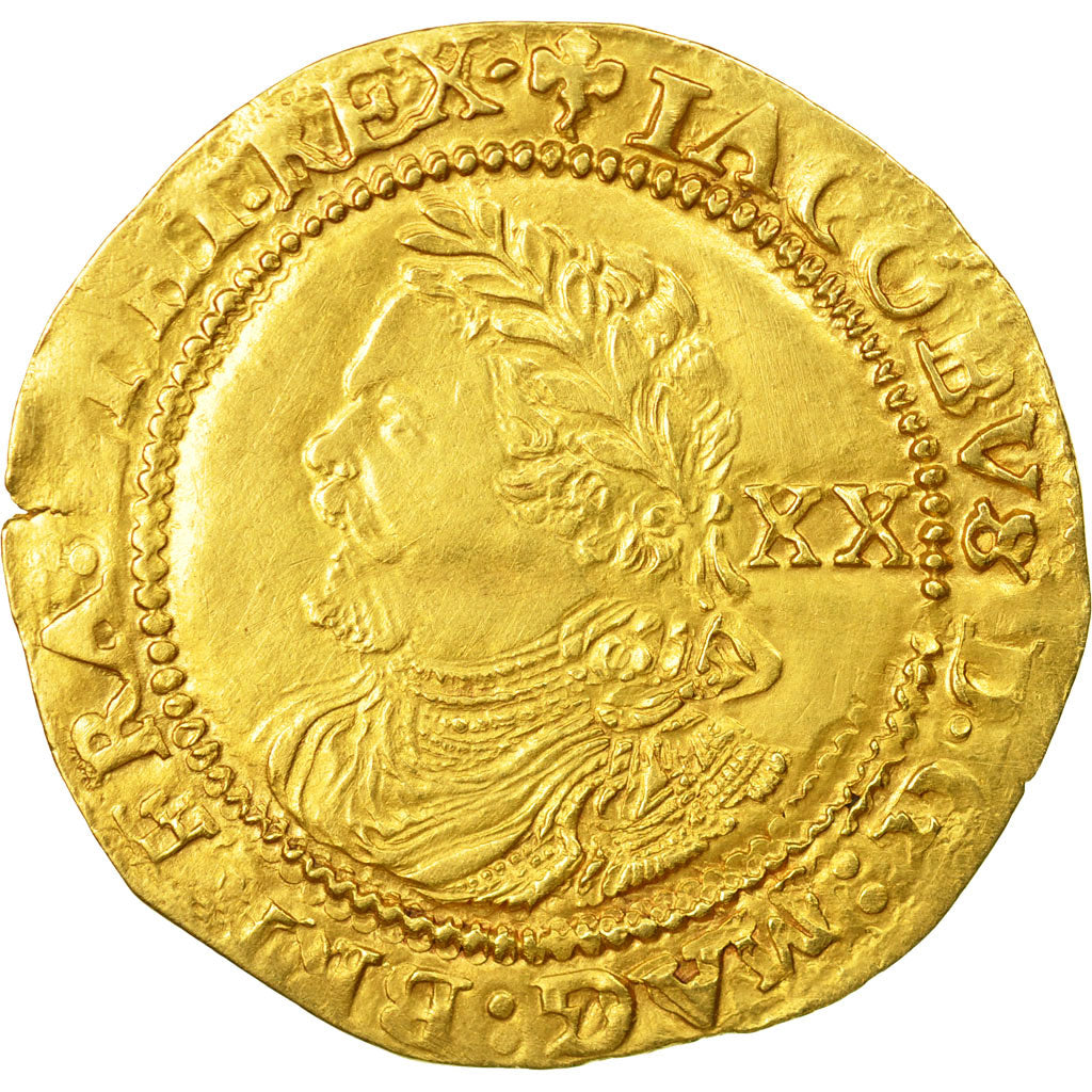 Münze, Großbritannien, James I, Laurel, 1624, London, Trefoil, SS+, Gold