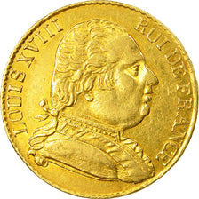 Coin, France, Louis XVIII, 20 Francs, 1815, London, AU(50-53), Gold, KM:1