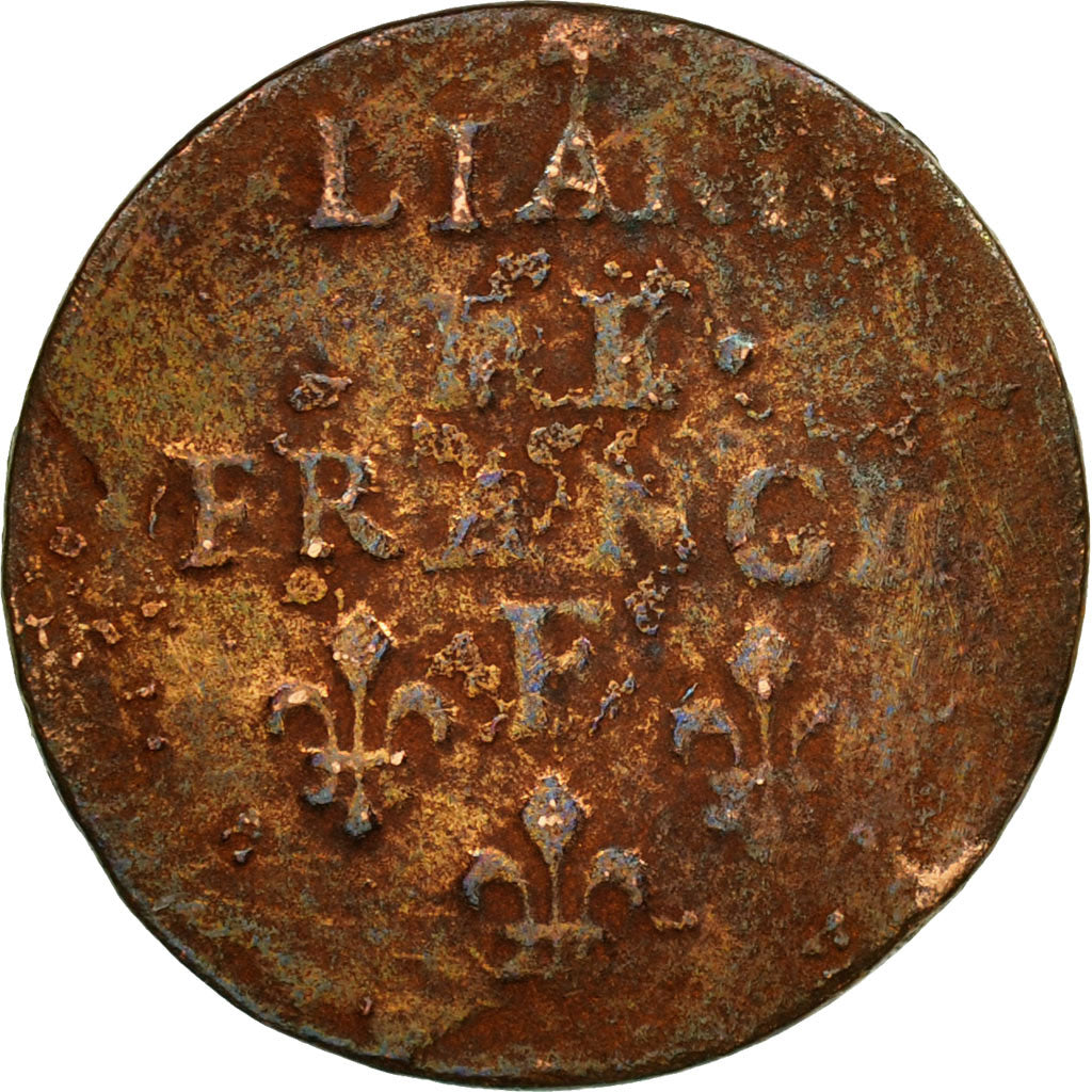 Monnaie, France, Louis XIV, Liard de France, 1658, Meung sur Loire, TB, Cuivre