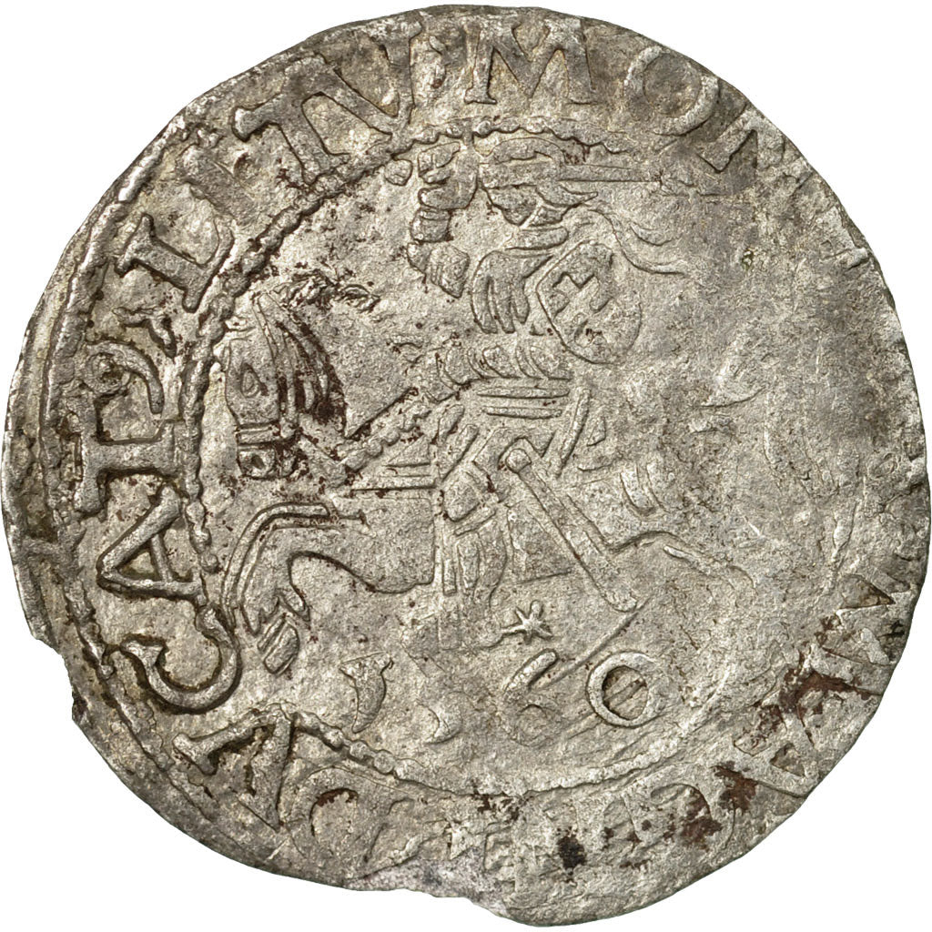 Coin, Lithuania, Sigismund II, 1/2 Groschen, 1560, Vilna, VF(30-35), Silver