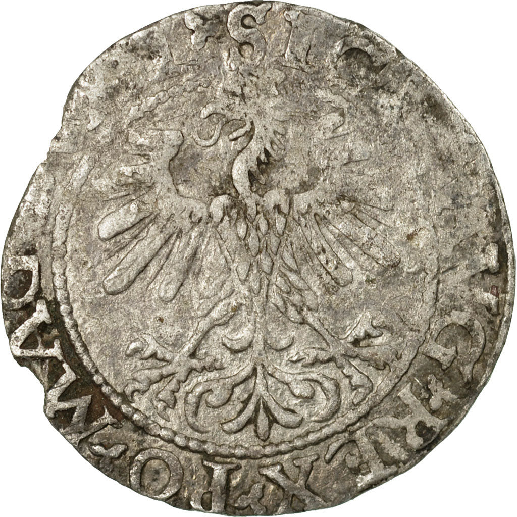 Coin, Lithuania, Sigismund II, 1/2 Groschen, 1560, Vilna, VF(30-35), Silver