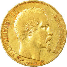 Moneta, Francia, Napoleon III, 20 Francs, 1856, Paris, Fautée - Défaut de flan