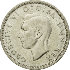 Coin, Great Britain, George VI, 6 Pence, 1944, EF(40-45), Silver, KM:852