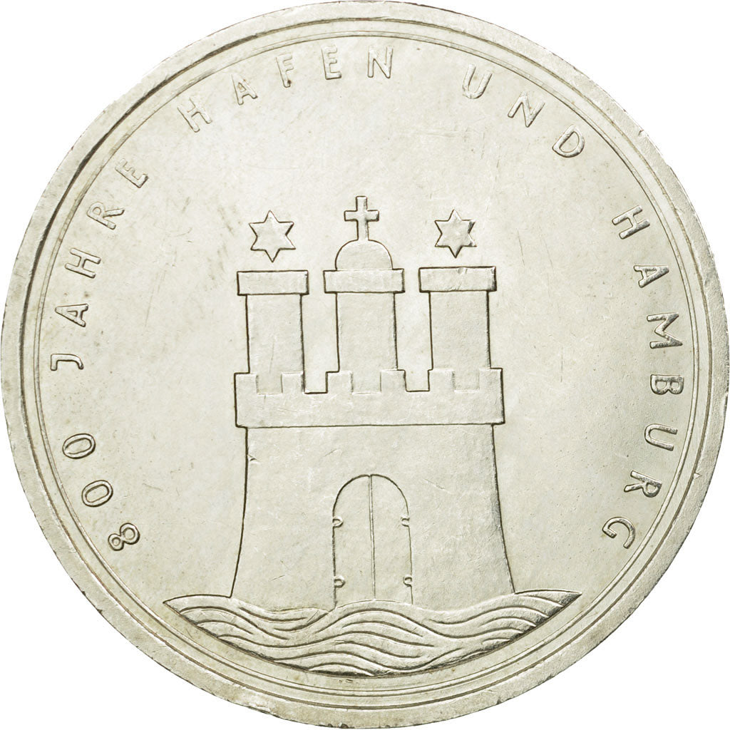 Moneda, ALEMANIA - REPÚBLICA FEDERAL, 10 Mark, 1989, Hamburg, Germany, MBC+