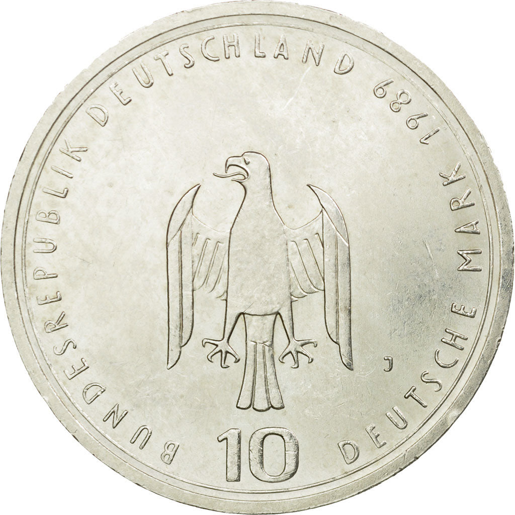 Moneda, ALEMANIA - REPÚBLICA FEDERAL, 10 Mark, 1989, Hamburg, Germany, MBC+