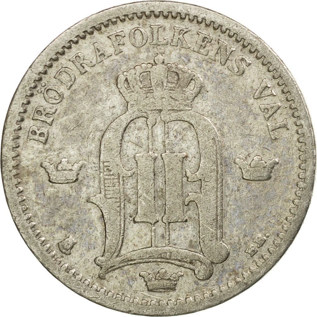 Coin, Sweden, Oscar II, 25 Öre, 1896, VF(20-25), Silver, KM:739