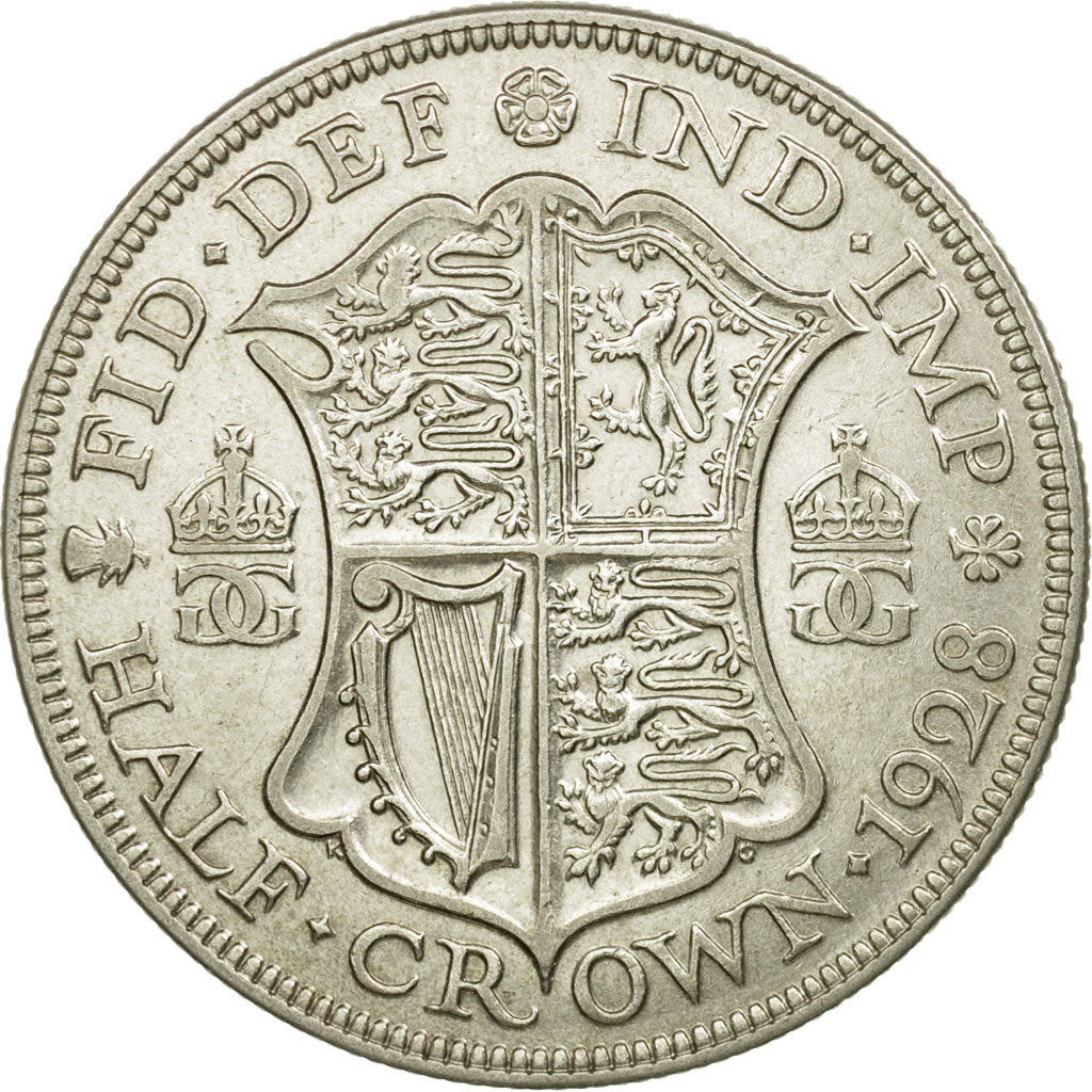 Coin, Great Britain, George V, 1/2 Crown, 1928, EF(40-45), Silver, KM:835