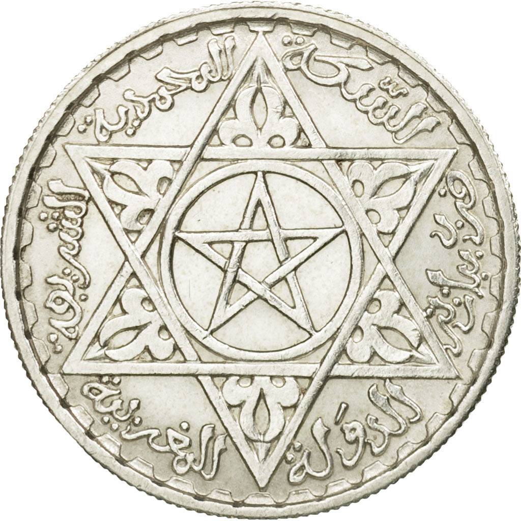 Coin, Morocco, Mohammed V, 100 Francs, 1953, Paris, AU(50-53), Silver, KM:52