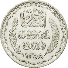 Moneta, Tunisia, Ahmad Pasha Bey, 5 Francs, 1939, Paris, SPL, Argento, KM:264