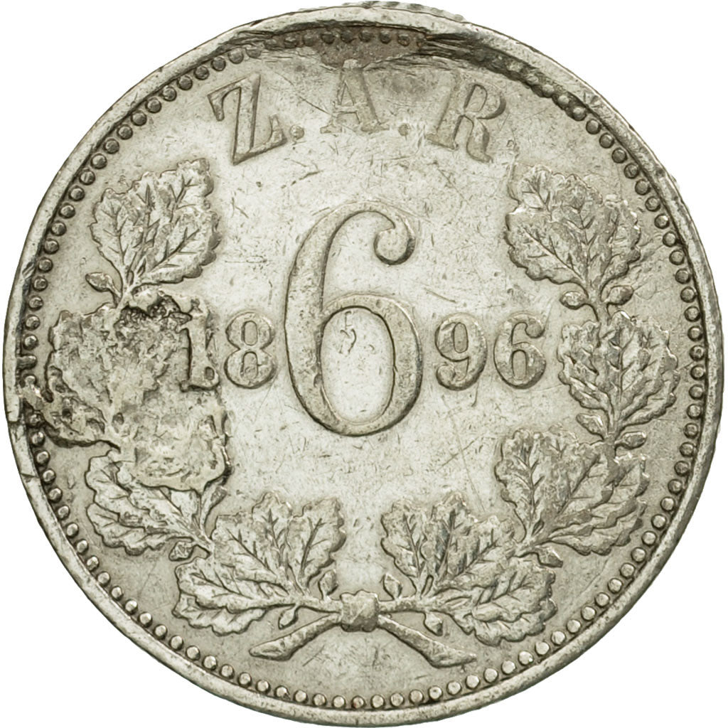 Coin, South Africa, 6 Pence, 1896, EF(40-45), Silver, KM:4