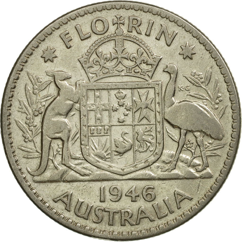Coin, Australia, George VI, Florin, 1946, Melbourne, EF(40-45), Silver, KM:40a