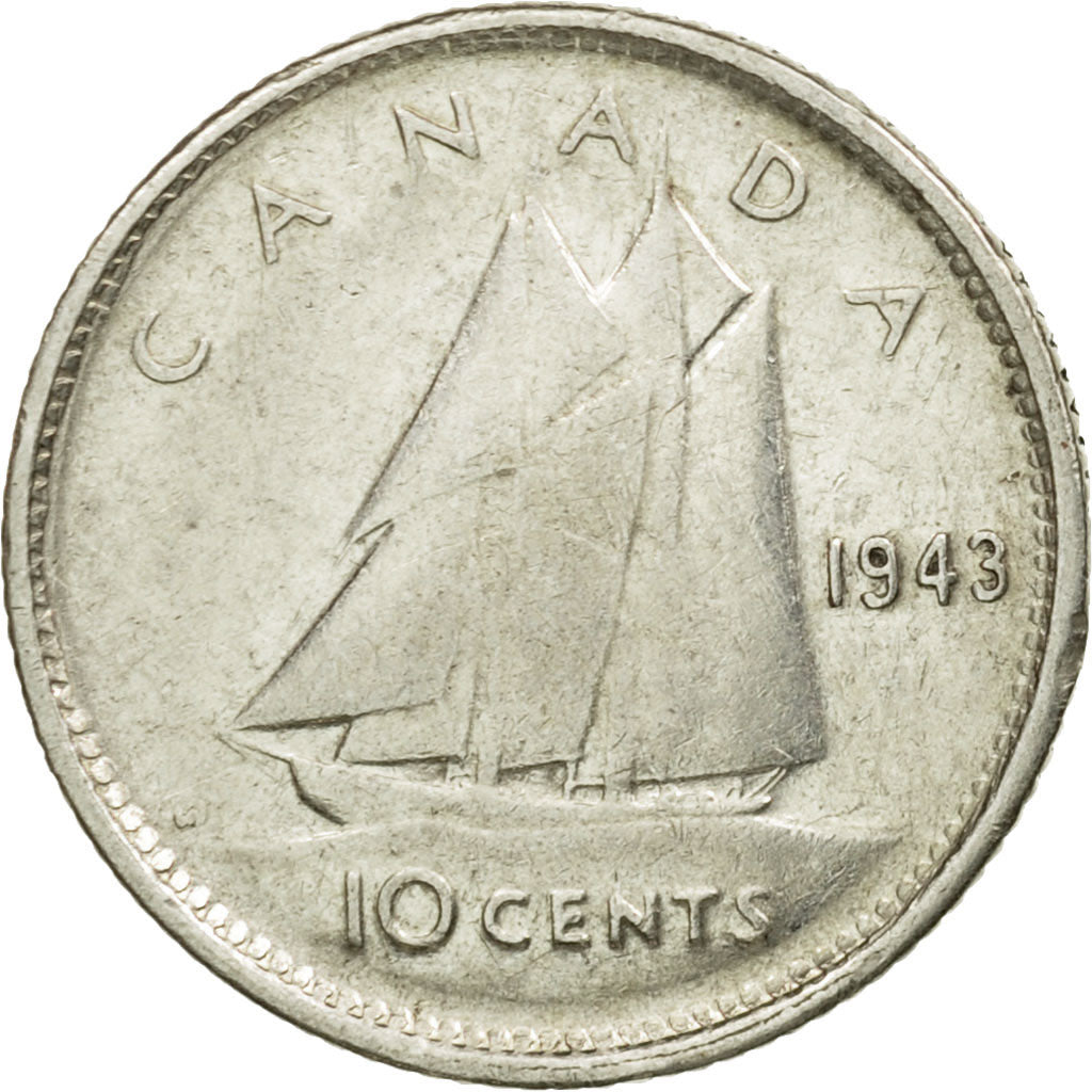 Coin, Canada, George VI, 10 Cents, 1943, Royal Canadian Mint, Ottawa, EF(40-45)
