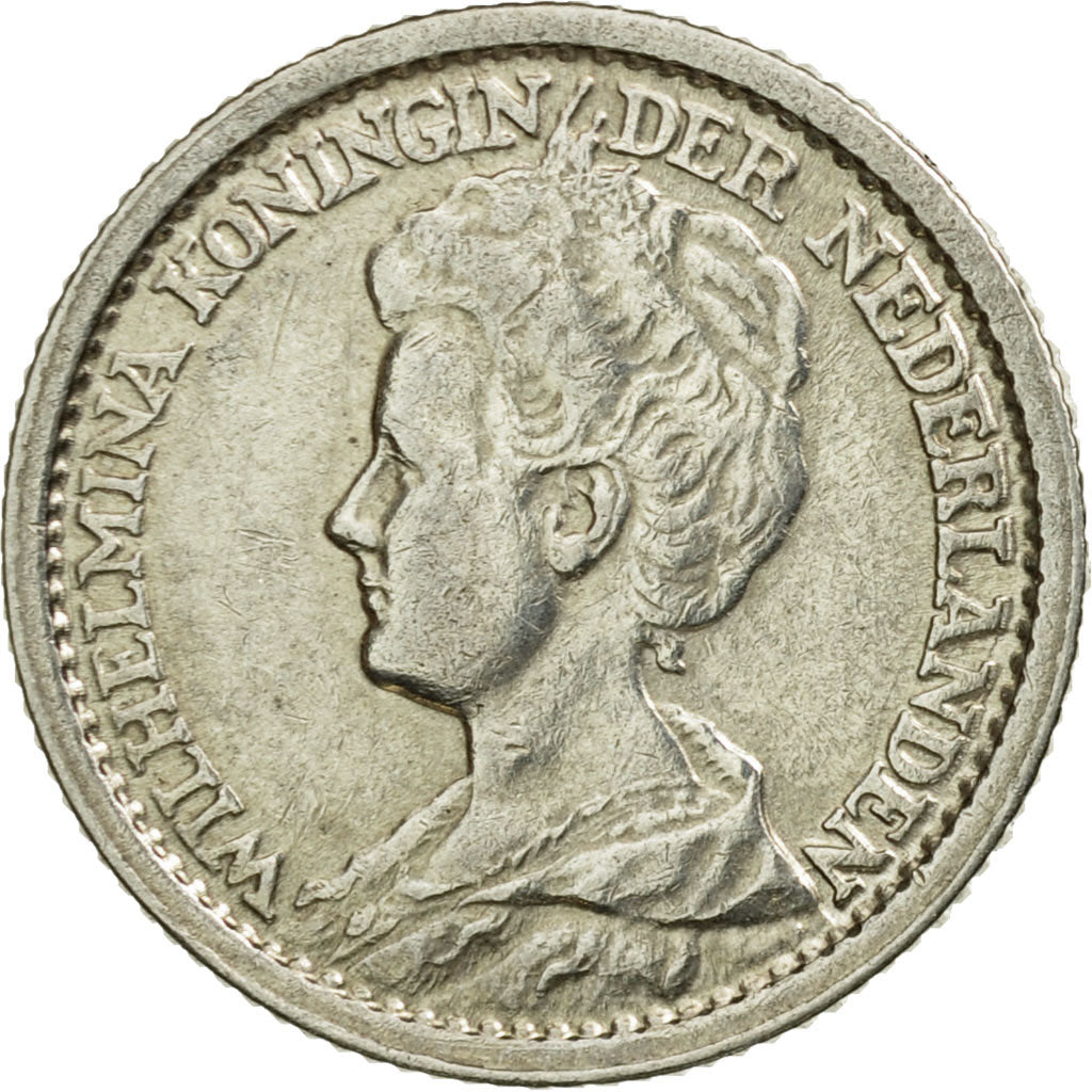 Coin, Netherlands, Wilhelmina I, 25 Cents, 1914, EF(40-45), Silver, KM:146