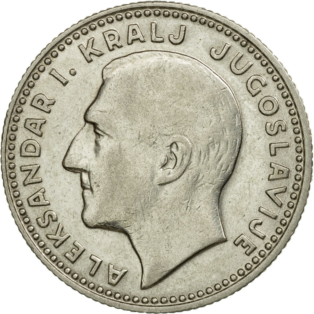 Coin, Yugoslavia, Alexander I, 10 Dinara, 1931, London, EF(40-45), Silver, KM:10