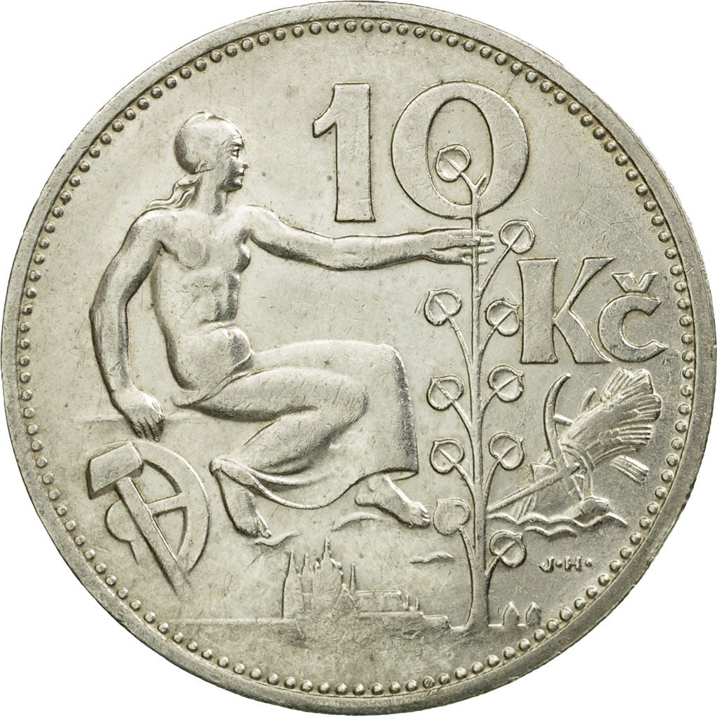 Coin, Czechoslovakia, 10 Korun, 1932, EF(40-45), Silver, KM:15
