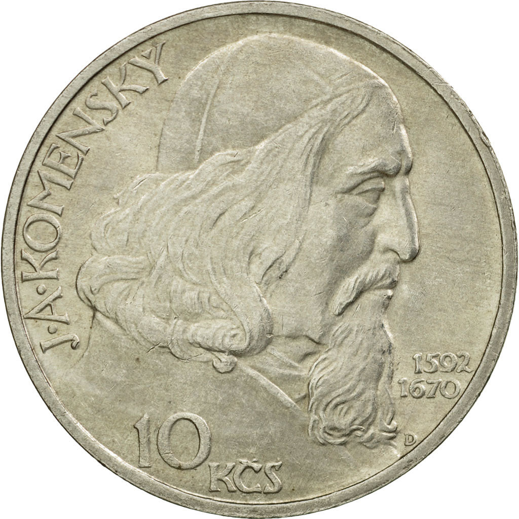 Coin, Czechoslovakia, 10 Korun, 1957, MS(60-62), Silver, KM:48
