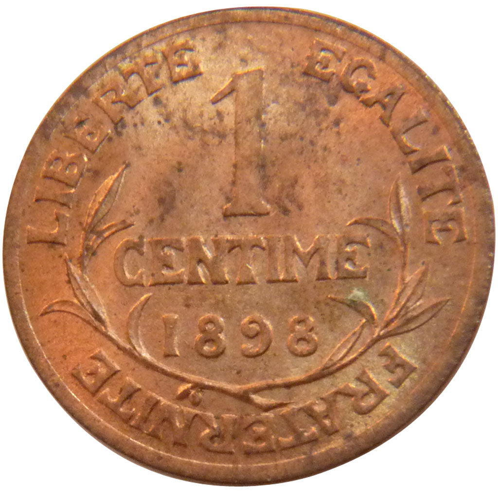 FRANCE, 1 Centime, 1898, MS(60-62), Bronze, Gadoury #90, 1.00