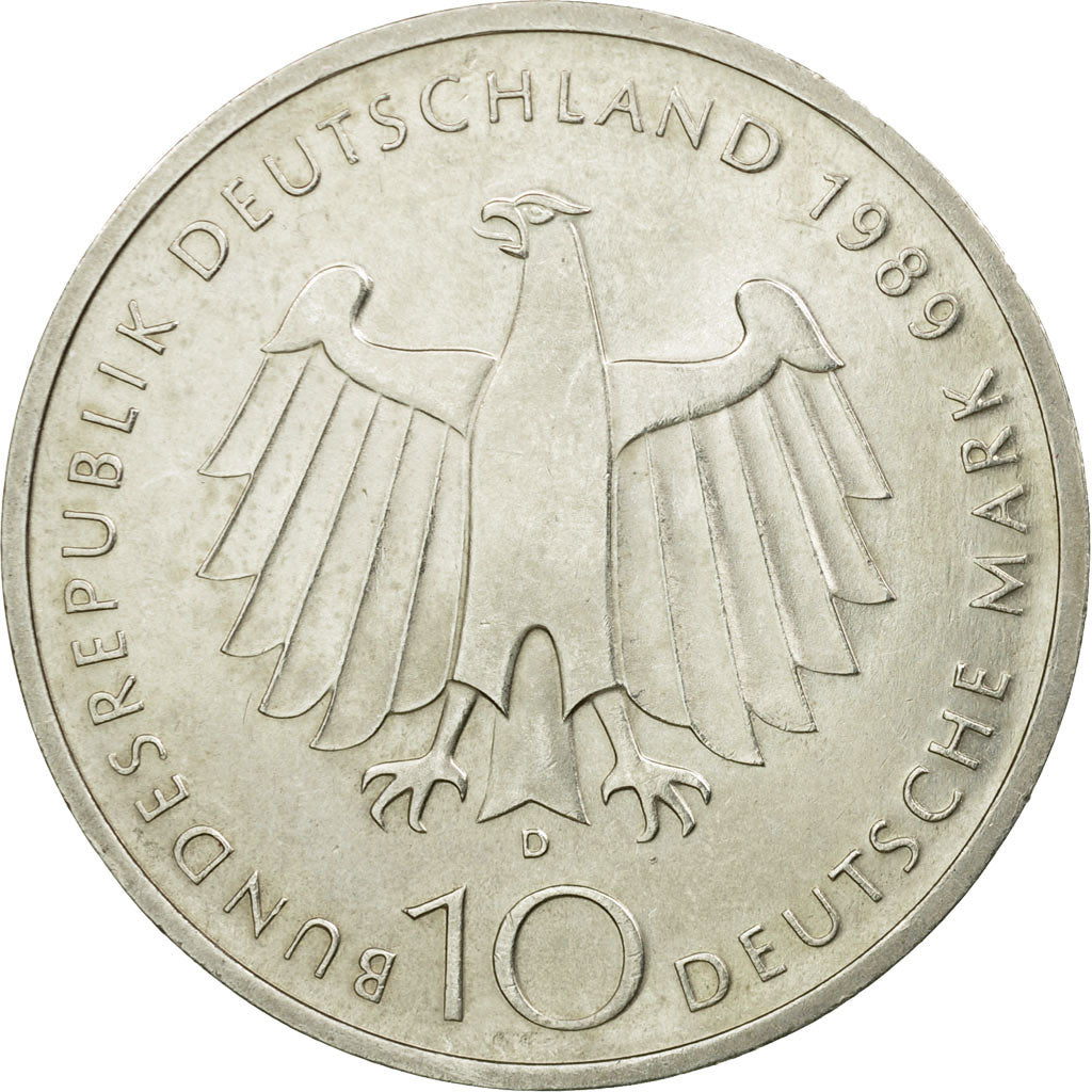 Coin, GERMANY - FEDERAL REPUBLIC, 10 Mark, 1989, Munich, Germany, AU(55-58)