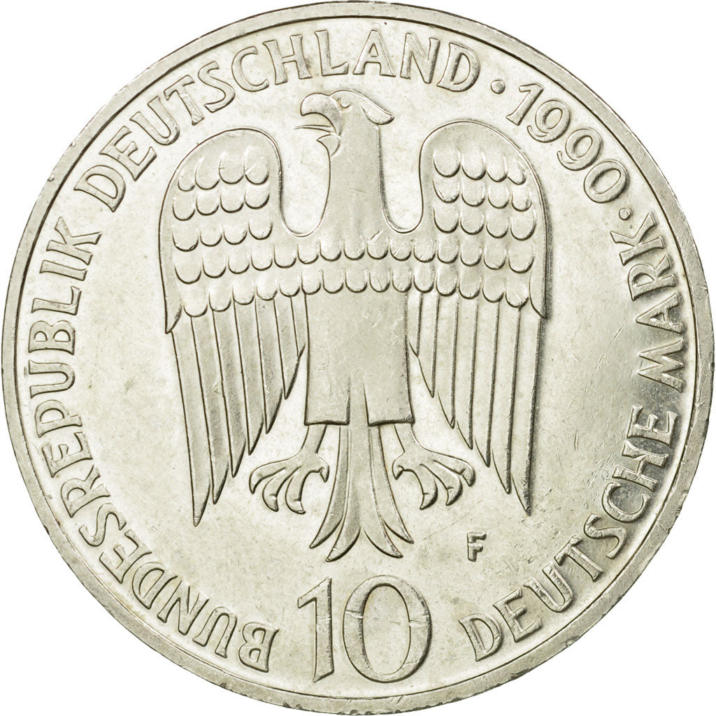 Coin, GERMANY - FEDERAL REPUBLIC, 10 Mark, 1990, Stuttgart, Germany, MS(60-62)