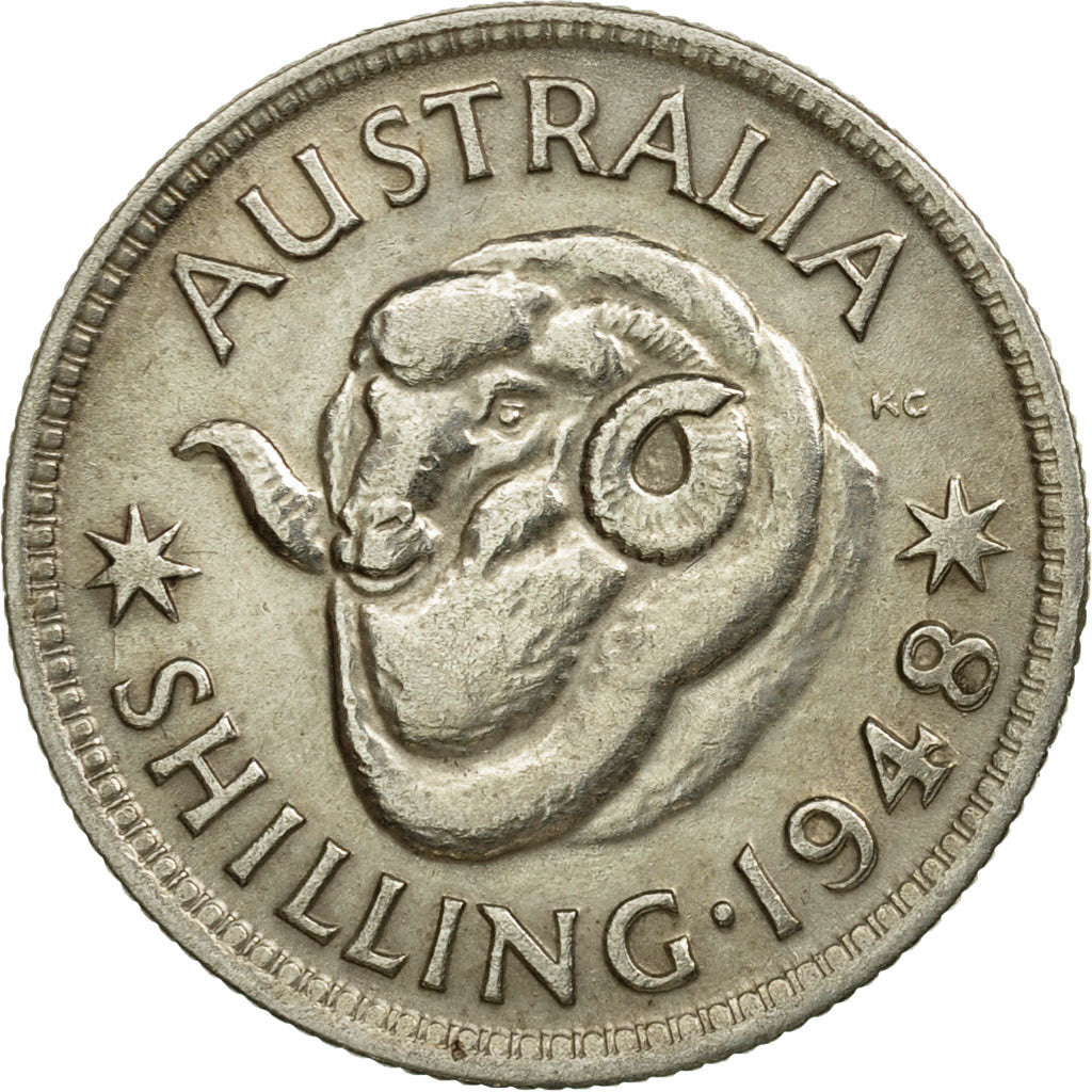 Coin, Australia, George VI, Shilling, 1948, EF(40-45), Silver, KM:39a