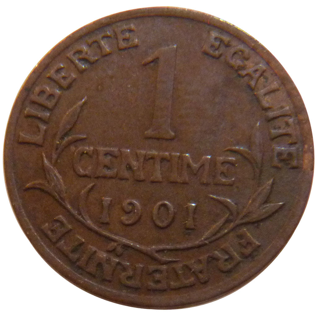 FRANCE, Dupuis, 1 Centime, 1901, AU(55-58), Bronze, 15, Gadoury #90, 1.00