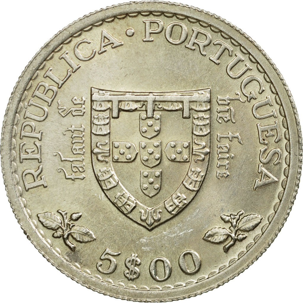 Coin, Portugal, 5 Escudos, 1960, Lisbon, MS(63), Silver, KM:587
