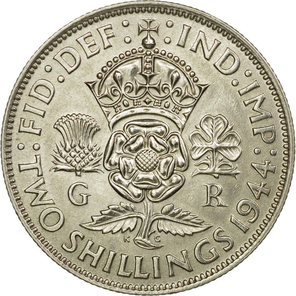 Moneta, Gran Bretagna, George VI, Florin, Two Shillings, 1944, SPL-, Argento