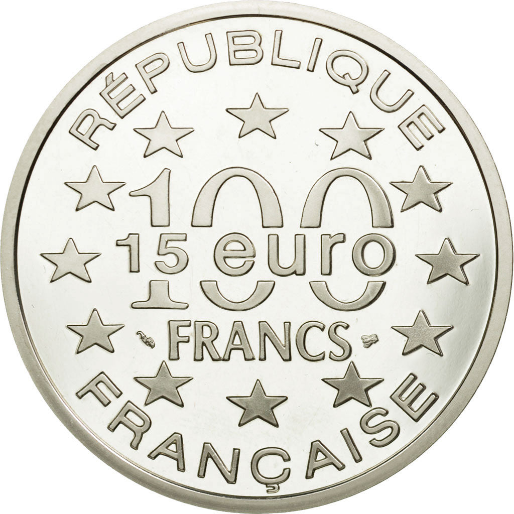 Coin, France, 100 Francs-15 Euro, 1996, Paris, MS(65-70), Silver, KM:1142
