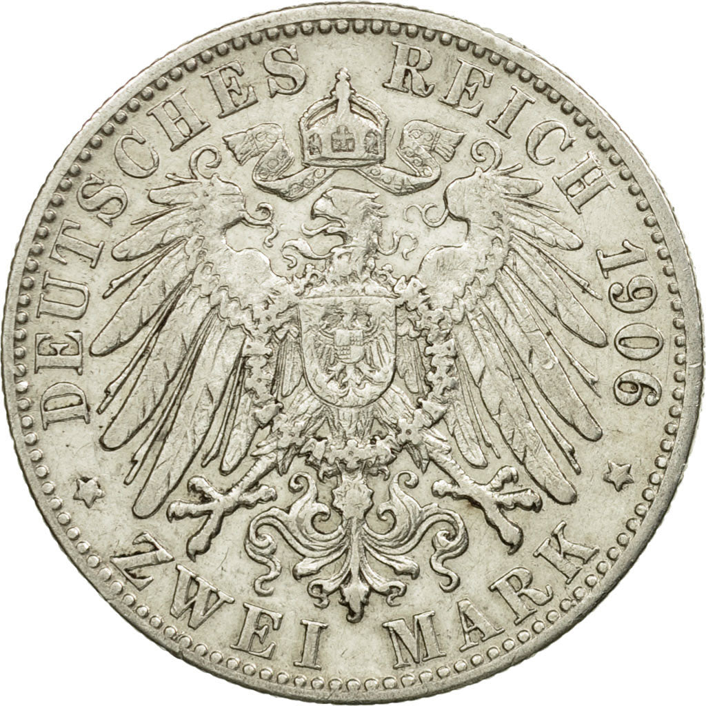 Coin, German States, WURTTEMBERG, Wilhelm II, 2 Mark, 1906, Freudenstadt