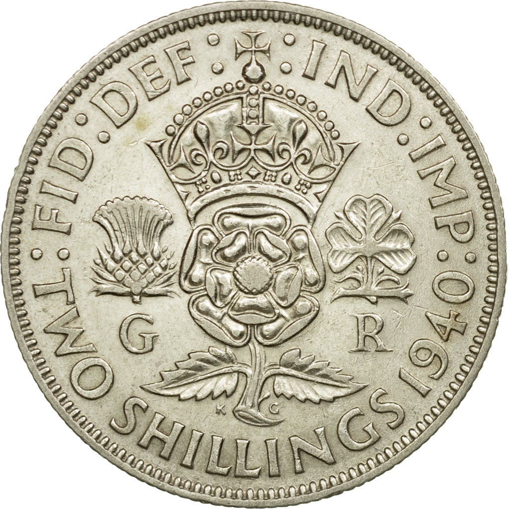 Coin, Great Britain, George VI, Florin, Two Shillings, 1940, EF(40-45), Silver