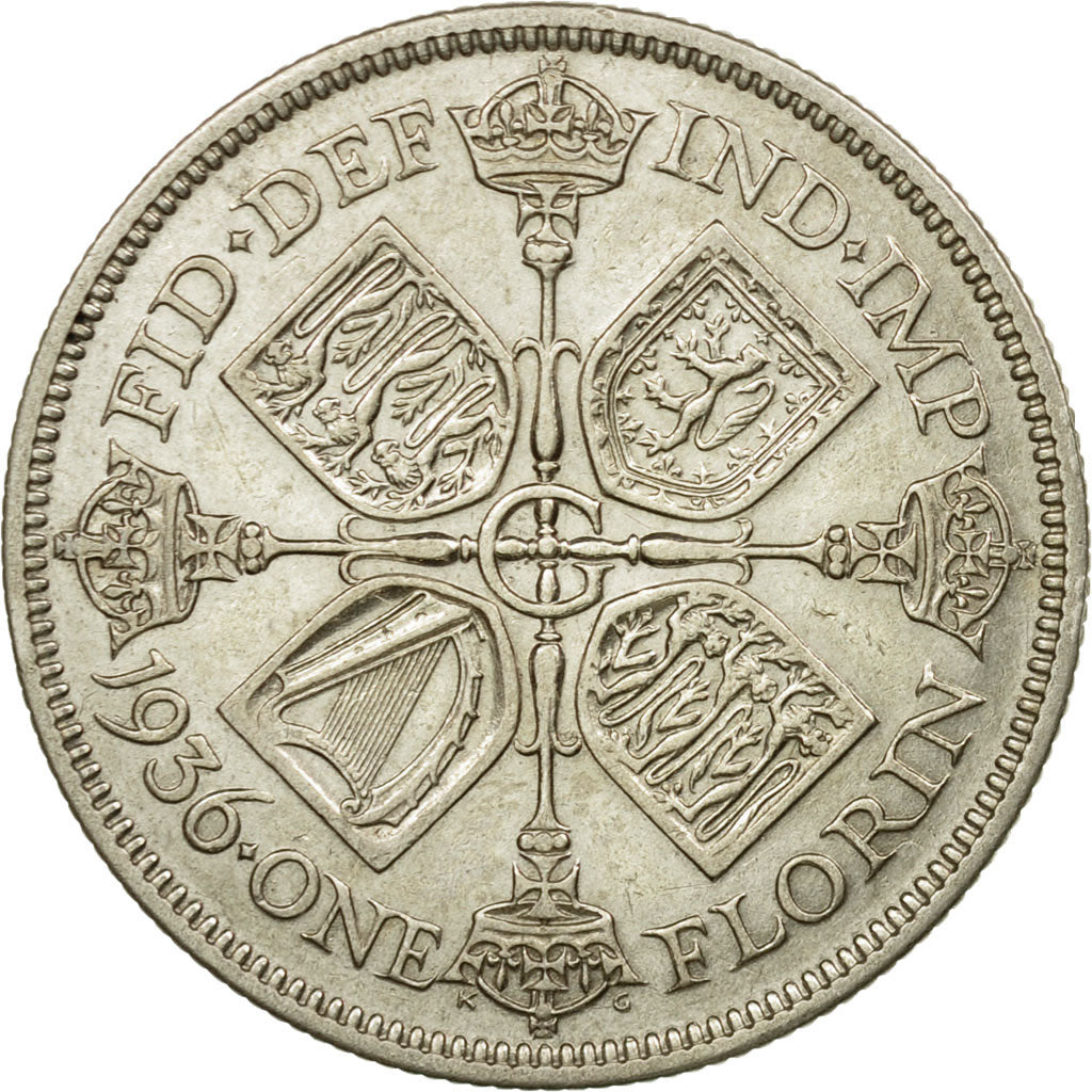 Coin, Great Britain, George V, Florin, Two Shillings, 1936, EF(40-45), Silver