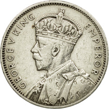 Coin, Mauritius, George V, 1/2 Rupee, 1934, EF(40-45), Silver, KM:16