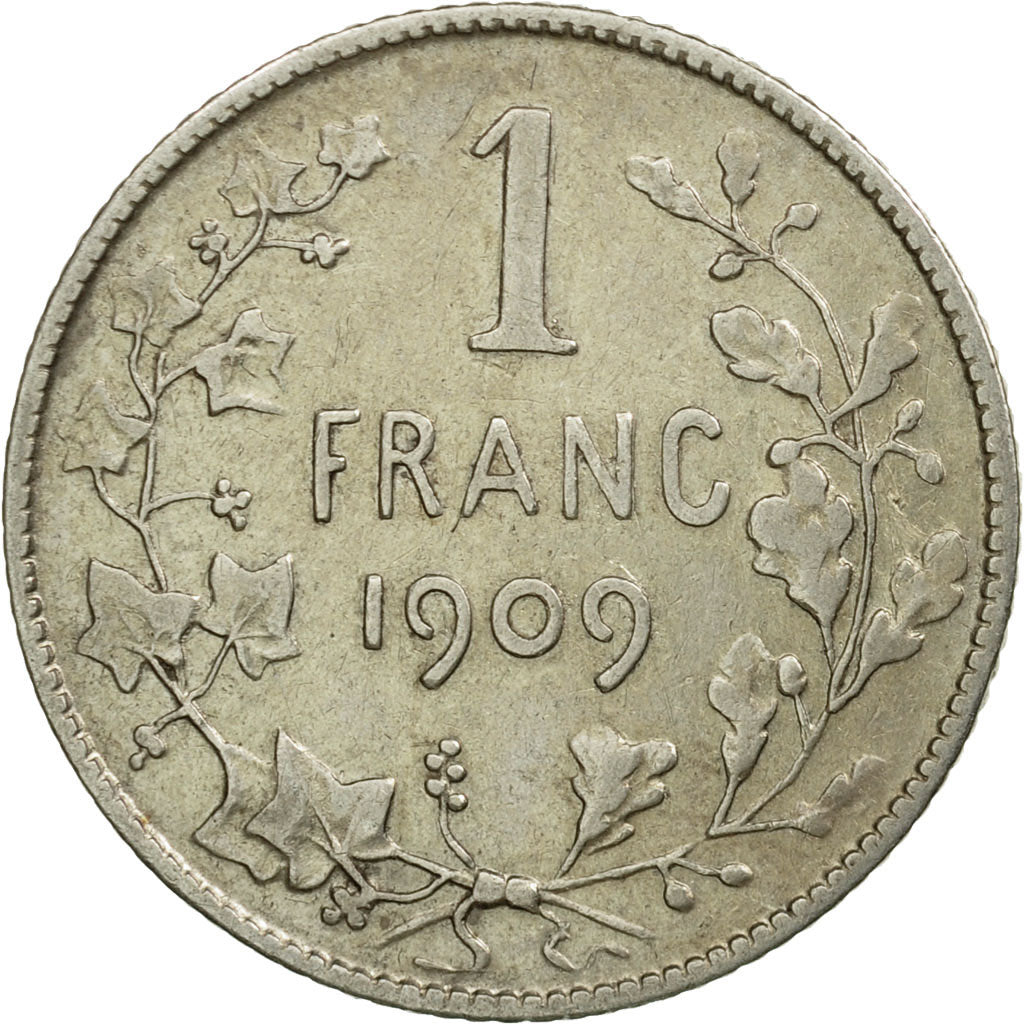 Coin, Belgium, Franc, 1909, EF(40-45), Silver, KM:56.1