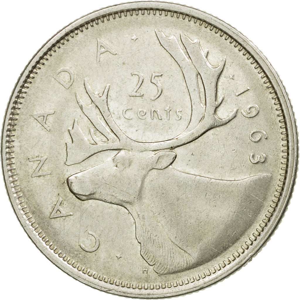 Coin, Canada, Elizabeth II, 25 Cents, 1963, Royal Canadian Mint, Ottawa