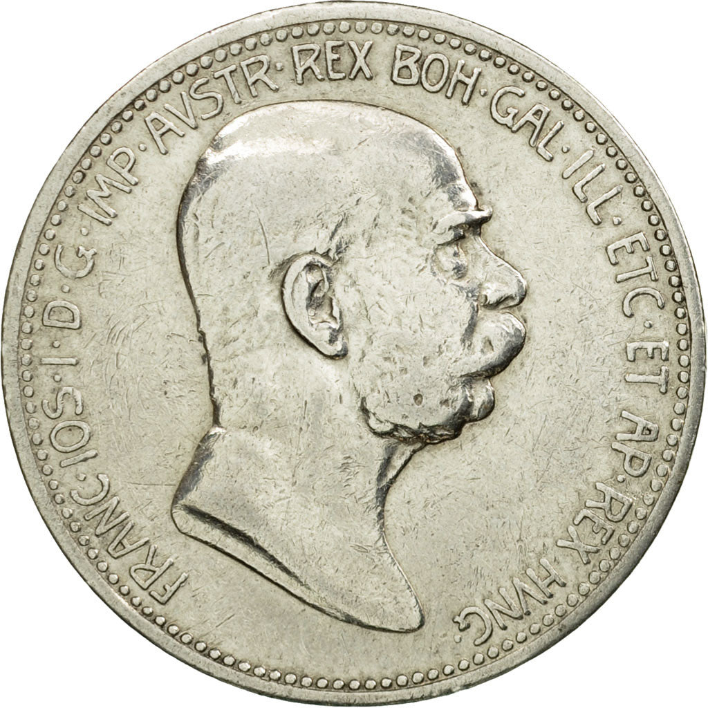 Coin, Austria, Franz Joseph I, Corona, 1908, EF(40-45), Silver, KM:2808