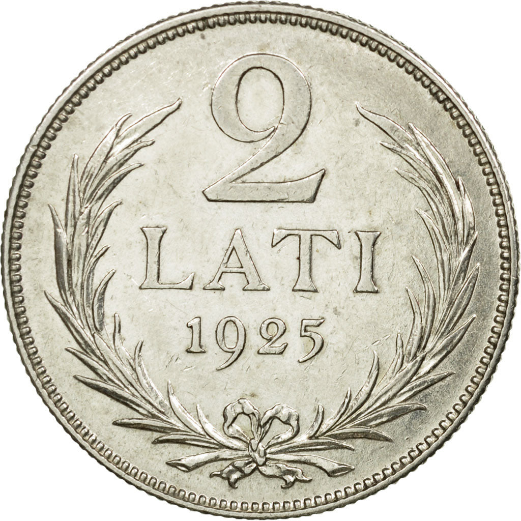 Coin, Latvia, 2 Lati, 1925, AU(50-53), Silver, KM:8